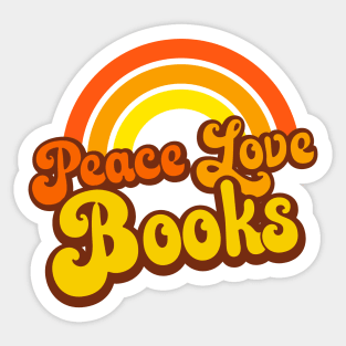 Peace Love Books - Retro Rainbow Sticker